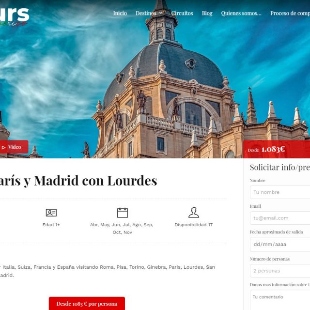 Diseño web Agencia de viajes